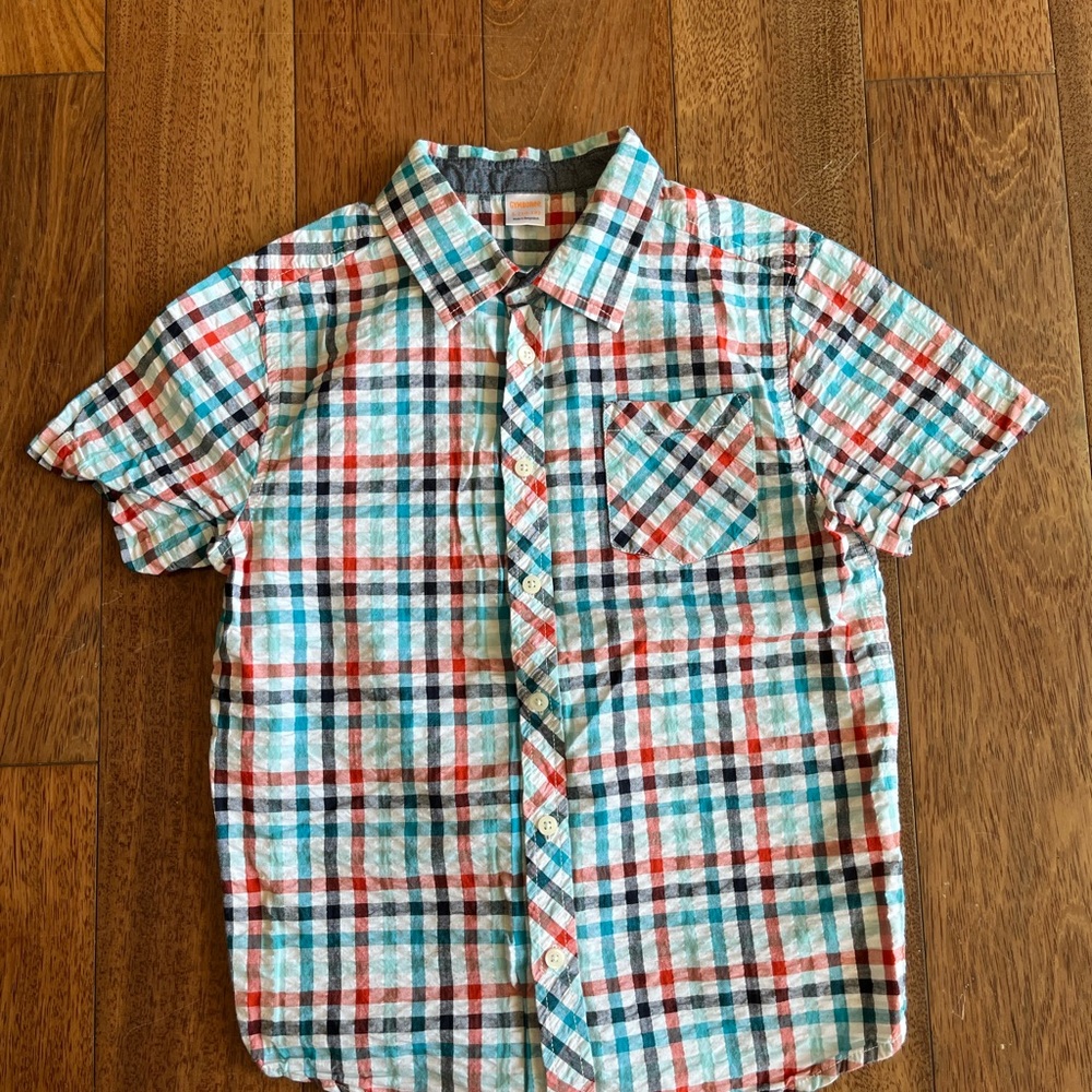 Gymboree Red and Blue Casual Button Down Shirt